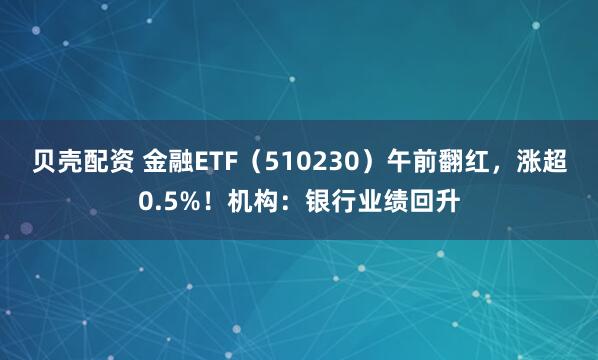 贝壳配资 金融ETF（510230）午前翻红，涨超0.5%！机构：银行业绩回升